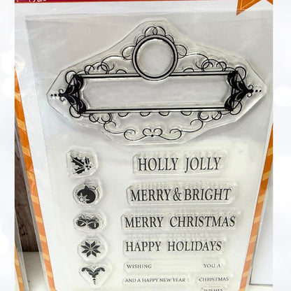 Wplus9 W Plus 9 CHRISTMAS Holiday Wishes Rubber Stamps Lot of 3