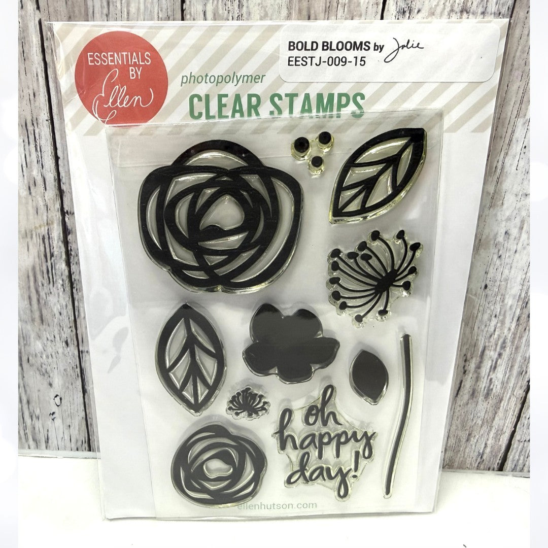 Ellen Hutson BOLD BLOOMS Mixed Media Flowers Floral Rubber Stamps