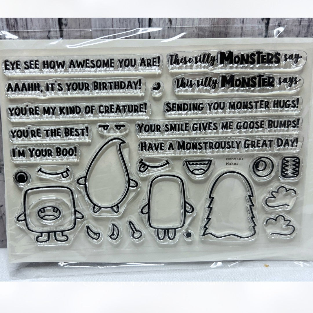 Maymay Made It MONSTER MAKER Halloween Funny Rubber Stamps