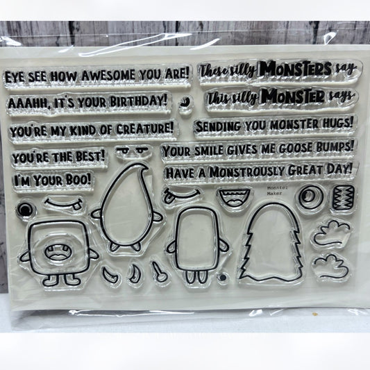 Maymay Made It MONSTER MAKER Halloween Funny Rubber Stamps