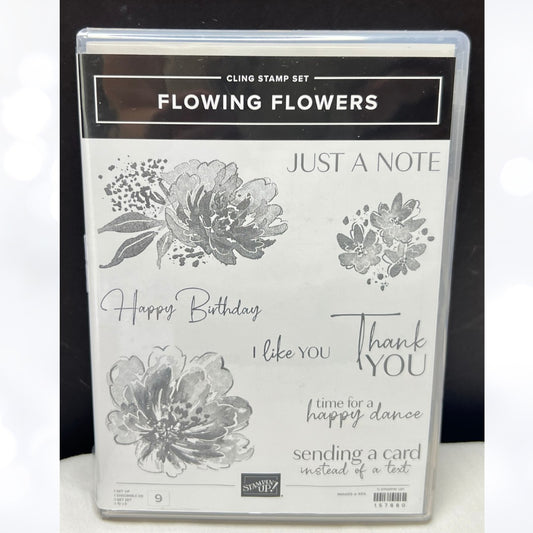 Stampin Up FLOWING FLOWERS Floral Rubber Stamps