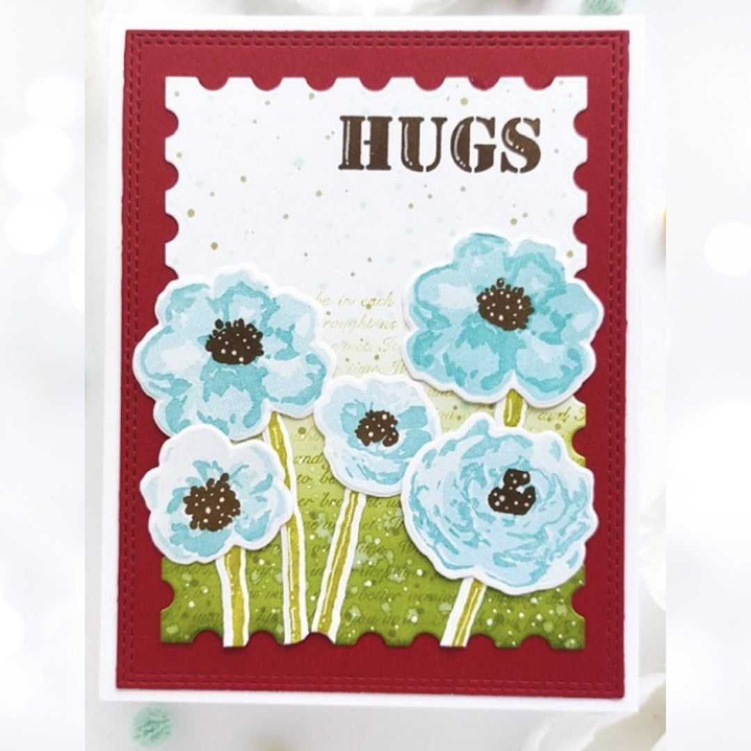 My Favorite Things WATERCOLOR FLOWERS Florals 4x8 Rubber Stamps Dies