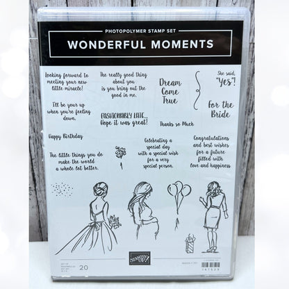 Stampin Up WONDERFUL MOMENTS Baby Wedding Shower Rubber Stamps