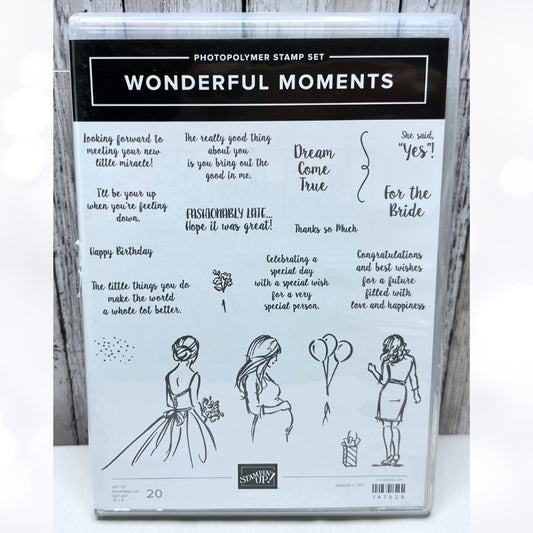 Stampin Up WONDERFUL MOMENTS Baby Wedding Shower Rubber Stamps