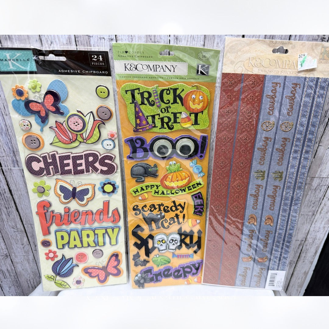 K & Company STICKERS Halloween Baby Cars 12 Inch Lot of 9