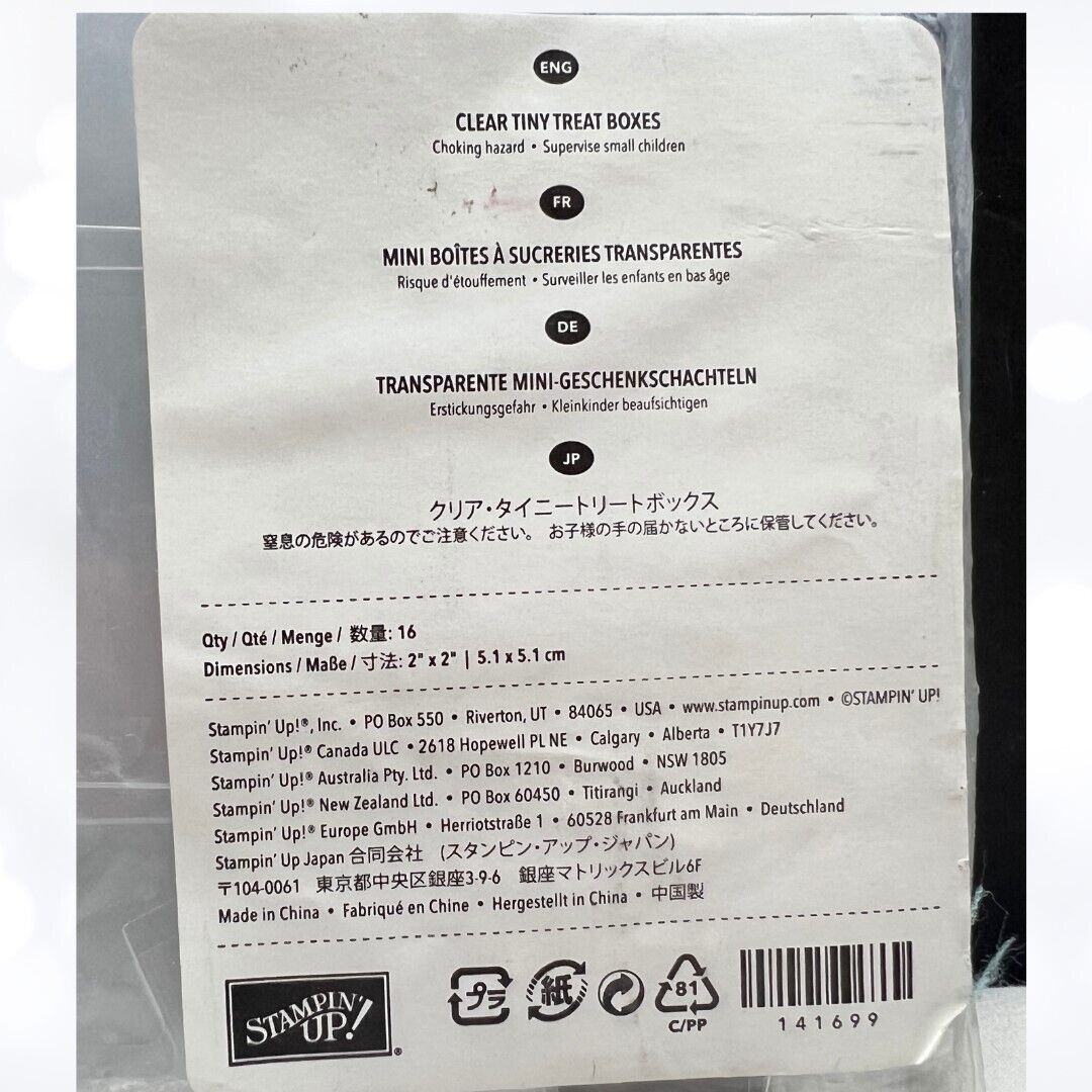 Stampin Up Clear TINY TREAT Favor Candy Boxes Lot