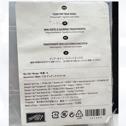 Stampin Up Clear TINY TREAT Favor Candy Boxes Lot