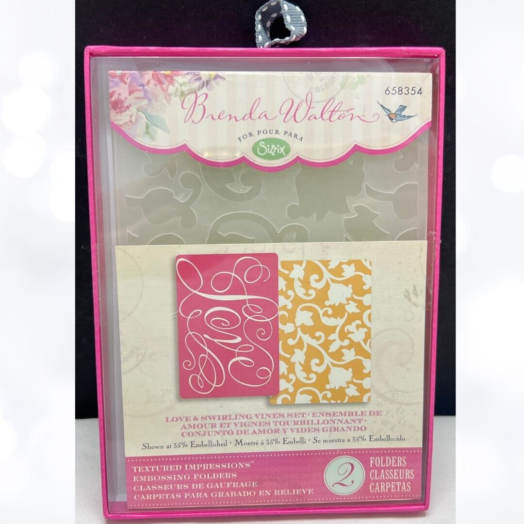 Sizzix BRENDA WALTON Love & Swirling Vines 658354 Embossing Folders