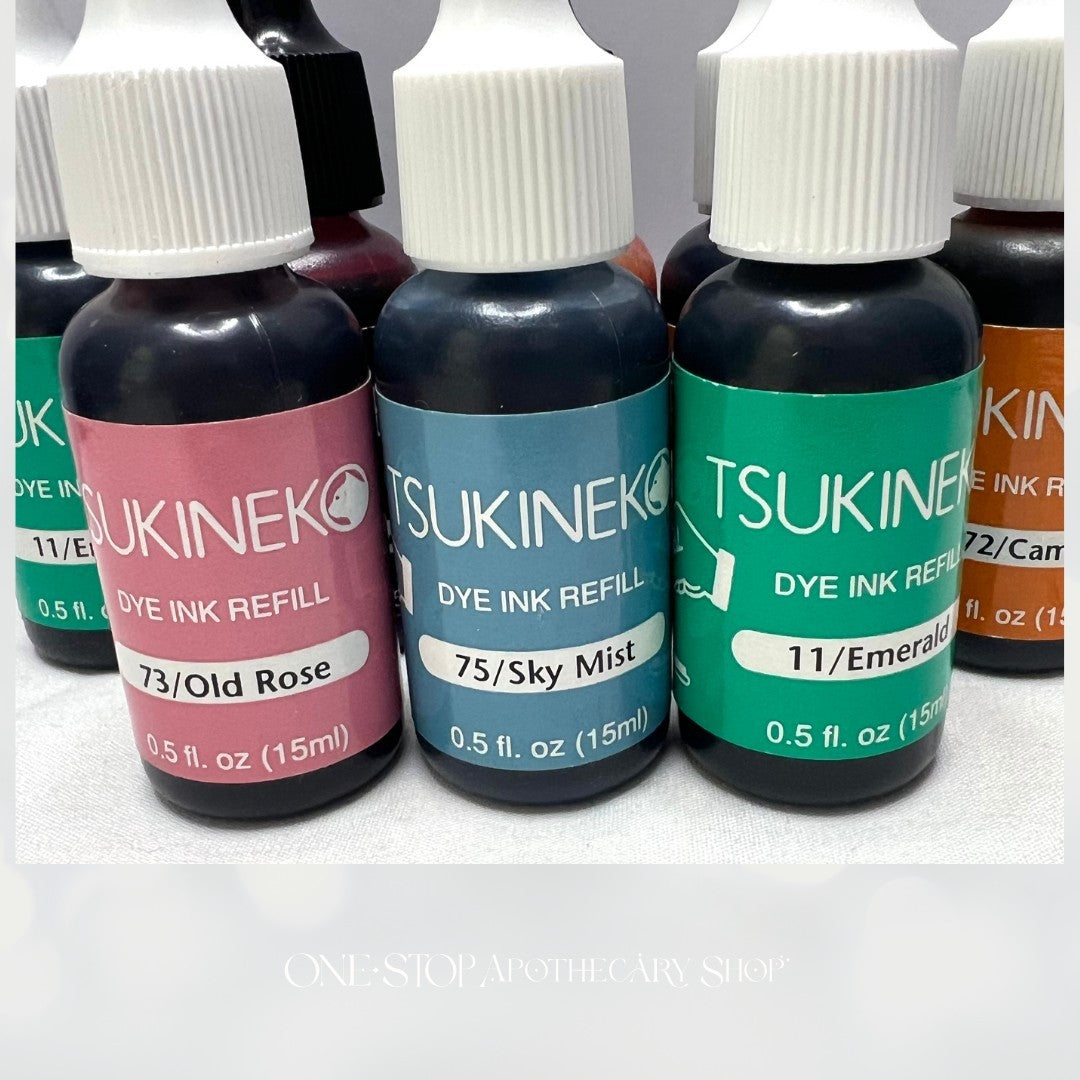 Tsukineko Dye INK REFILLS Reinkers 0.5oz Lot of 8