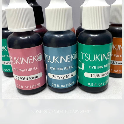 Tsukineko Dye INK REFILLS Reinkers 0.5oz Lot of 8