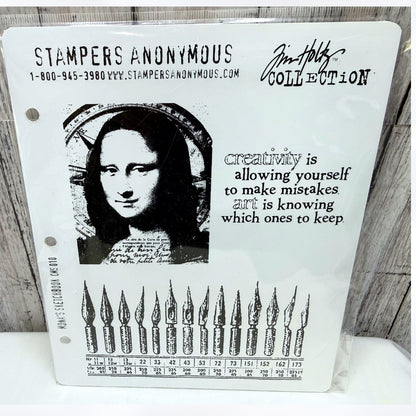 Tim Holtz MONA'S SKETCHBOOK Creativity Mixed Media CMS010 Rubber Stamps