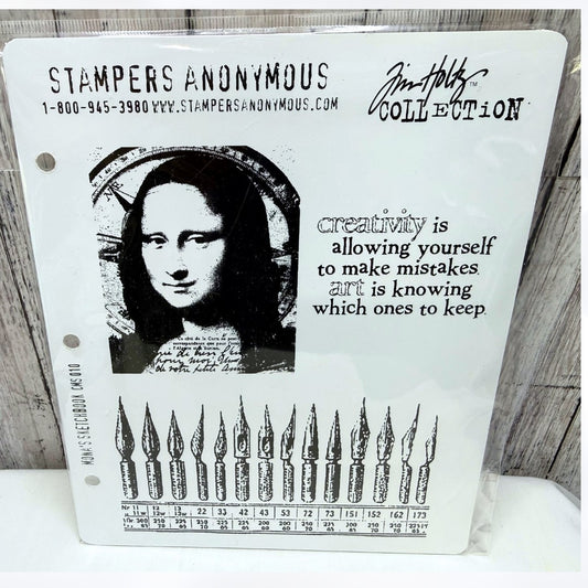 Tim Holtz MONA'S SKETCHBOOK Creativity Mixed Media CMS010 Rubber Stamps