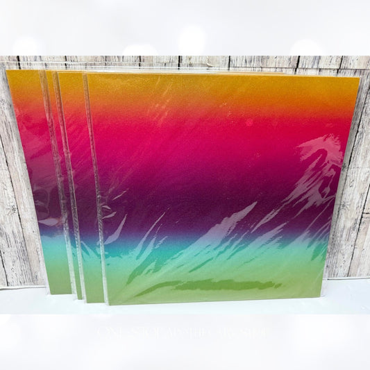 Stampin Up RAINBOW GLIMMER Glitter DSP 12x12 Cardstock Paper 8 Sheets