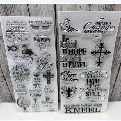 Inkadinkado Stampabilities BIBLE JOURNALING Religious Rubber Stamps Lot of 4
