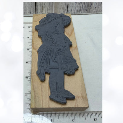 Magenta VICTORIAN GIRL Vintage Doll Rubber Stamp