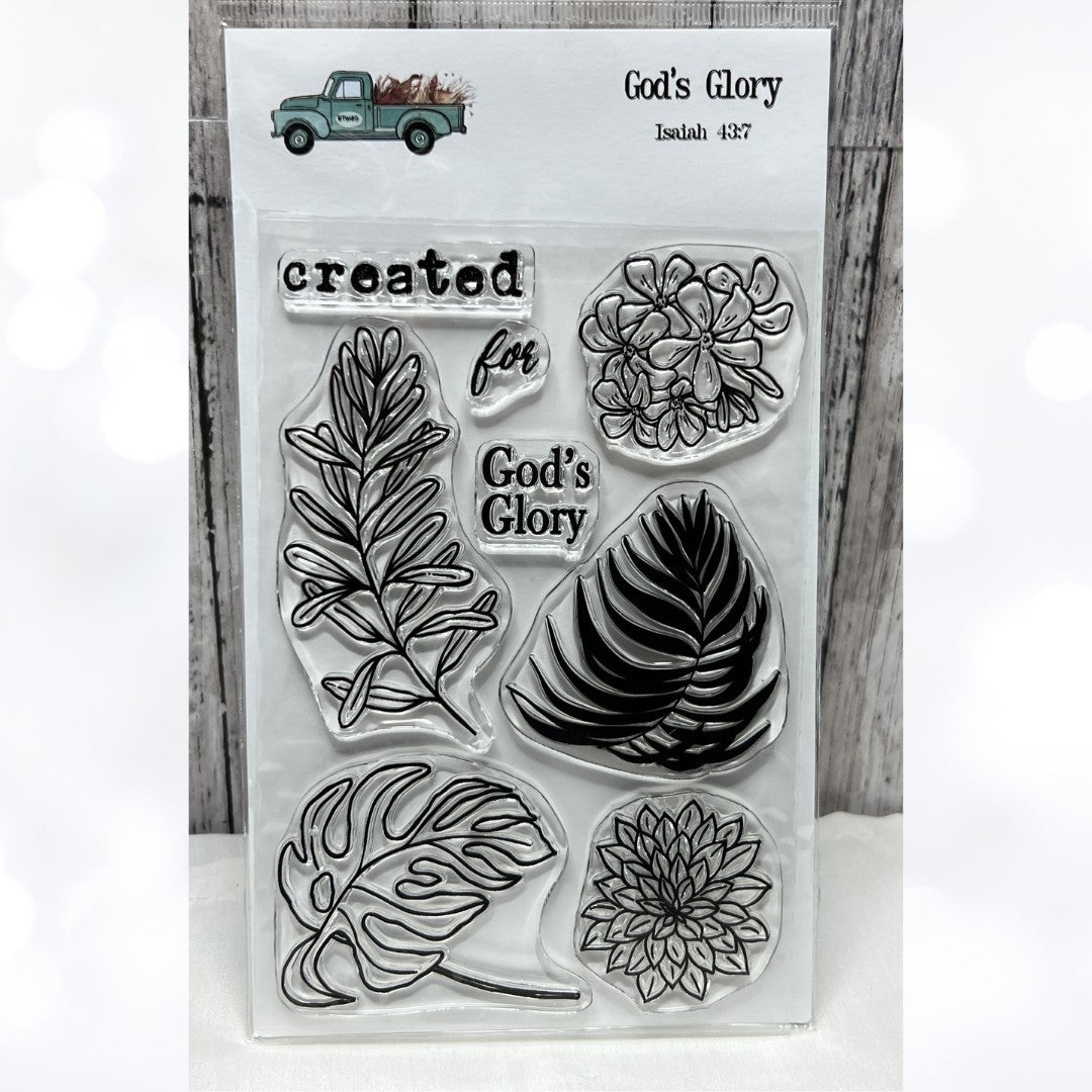 By the Well 4 God GOD'S GLORY Foliage Religious Bible Journaling Rubber Stamps
