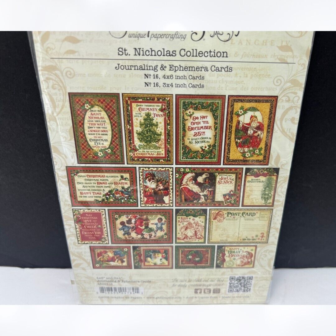 Graphic 45 ST NICHOLAS Christmas Past 12x12 Paper Chipboard Die-Cuts Kit