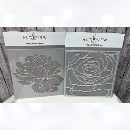 Altenew LAYERED DAHLIA Mega Blooms Rose Flowers 6x6 Stencils 