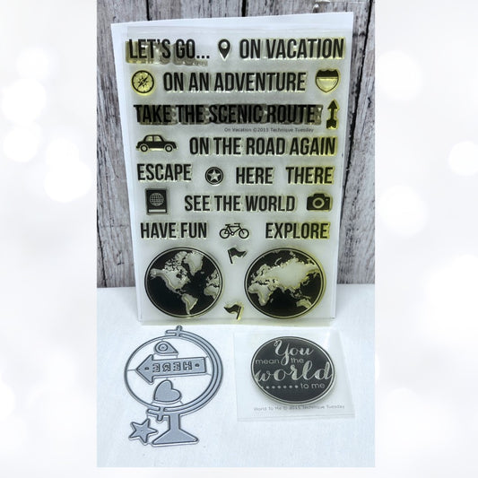 Technique Tuesday ON VACATION Adventure Travel Planner Rubber Stamps Dies