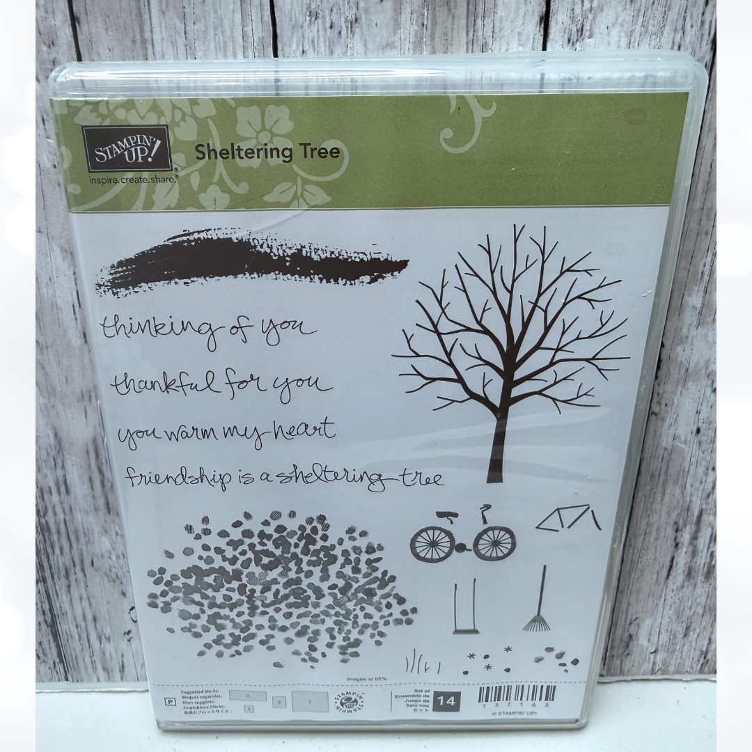 Stampin Up SHELTERING TREE Landscape Seasons Nature Rubber Stamps