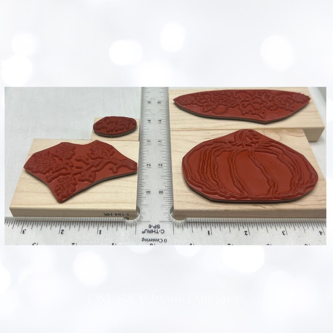 Judith FALL AUTUMN Turkey Pumpkin Trees Rubber Stamps Lot of 6