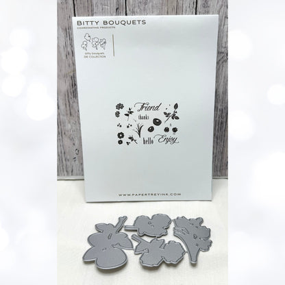 Papertrey Ink BITTY BOUQUET Flowers Floral Rubber Stamps Dies
