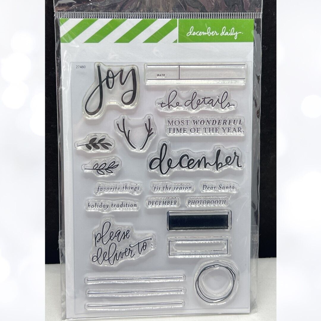 December Daily CHRISTMAS Joy Greetings Planner Journal Rubber Stamps