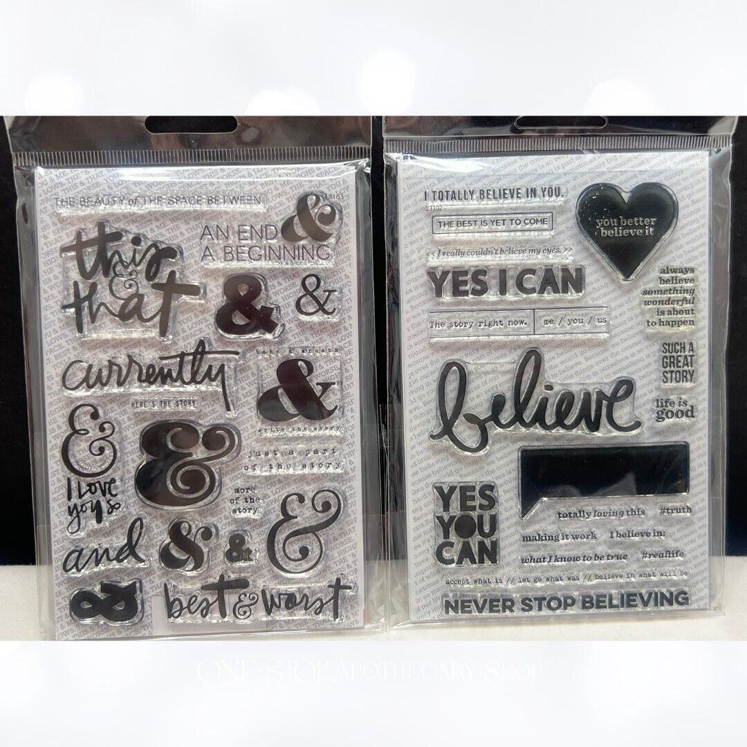 Ali Edwards BELIEVE & Planner Journal Rubber Stamps Lot of 2