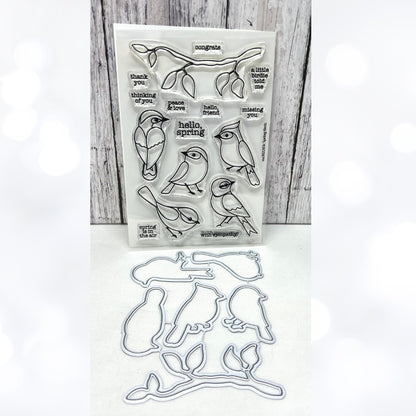 Simon Says Stamp SPRING BIRDS Rubber Stamps Dies