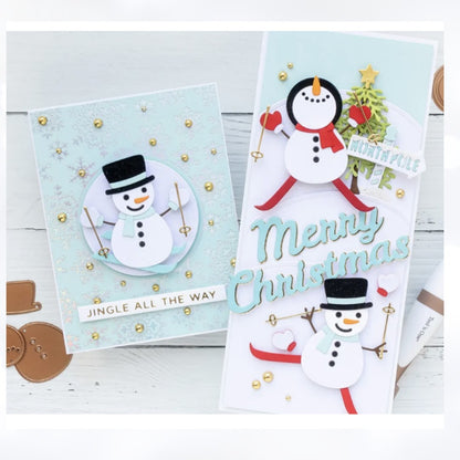 Spellbinders FRANKIES GO TO THE NORTH POLE Snowman Small Dies of the Month 
