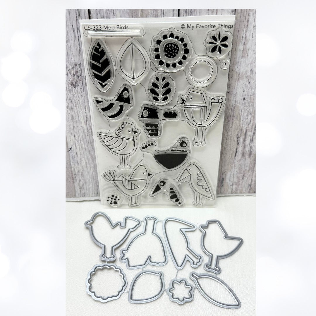 My Favorite Things MOD BIRDS Rubber Stamps Dies