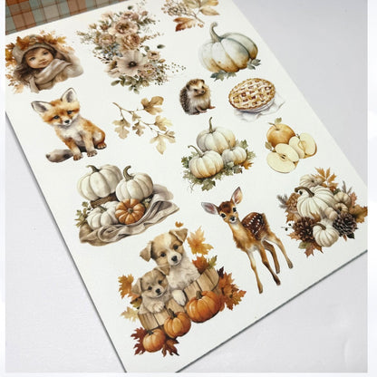 Mintay AUTUMN SPLENDOR Fall Critters Paper Cardstock 6x8 6x6 Lot of 4