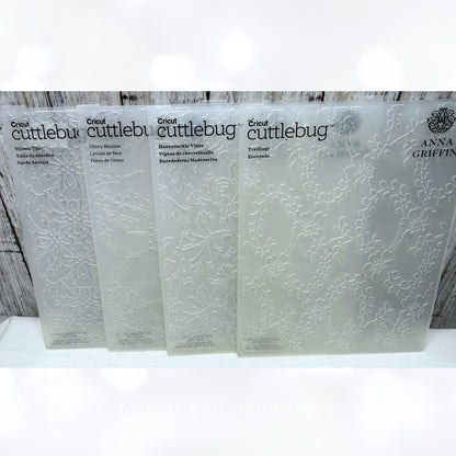 Anna Griffin Trelliage Cherry Blossom Flowers Embossing Folders Lot of 4
