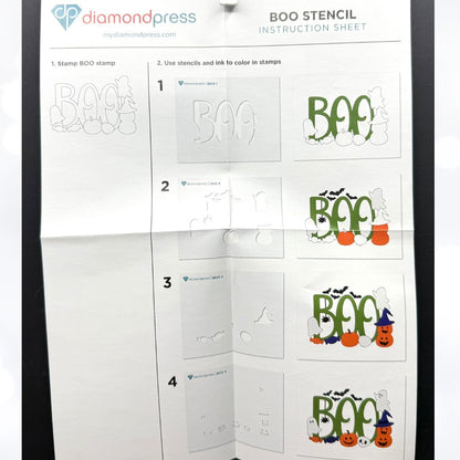 Diamond Press BOO Halloween Rubber Stamps Stencils