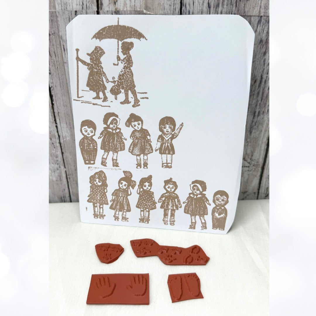 ART DOLLS Children Mixed Media Rubber Stamps Lot