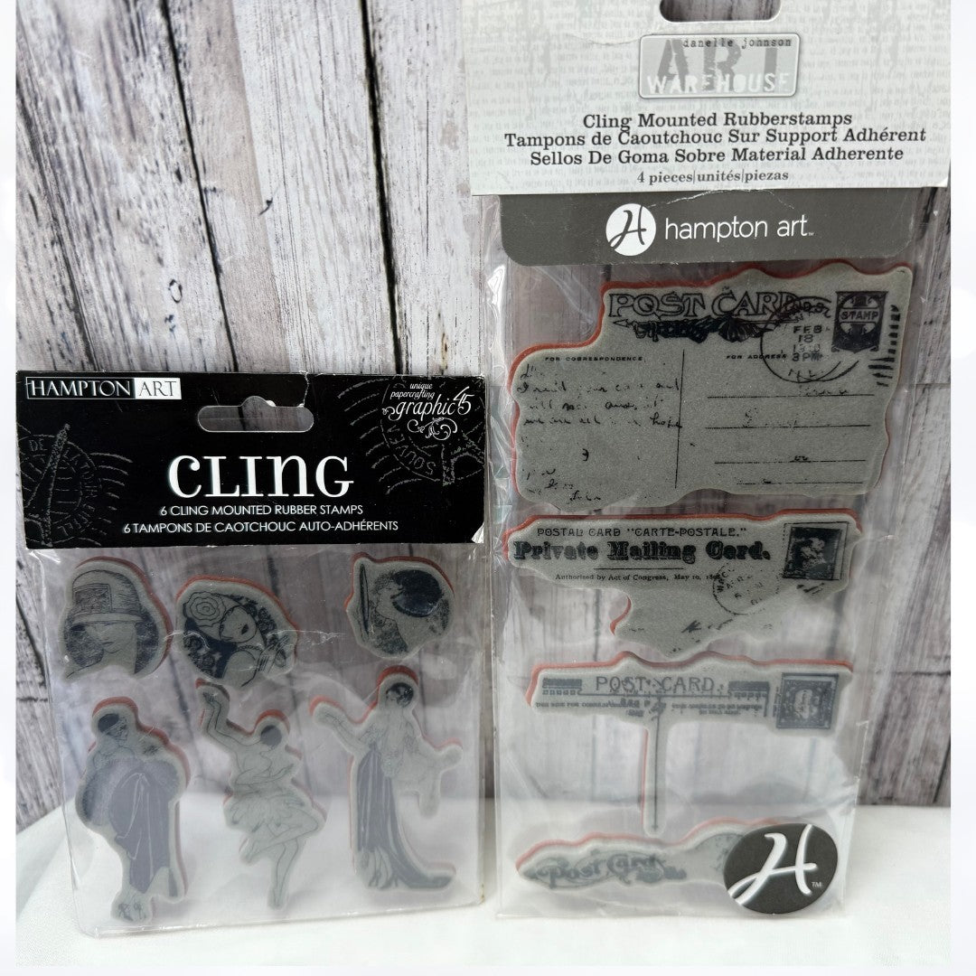 Graphic 45 POSTCARDS Vintage Ladies Rubber Stamps