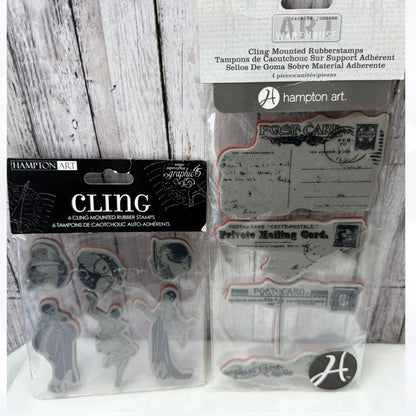 Graphic 45 POSTCARDS Vintage Ladies Rubber Stamps