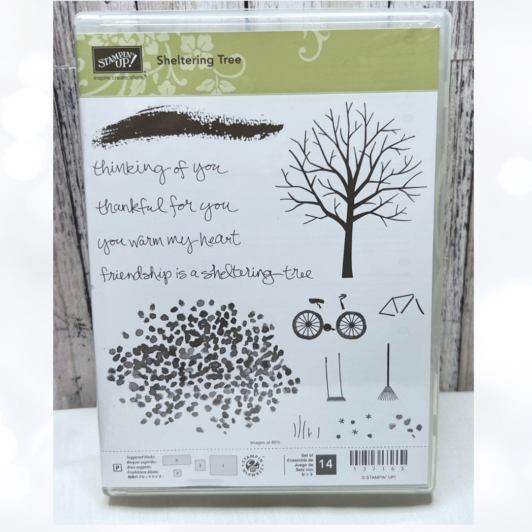 Stampin Up SHELTERING TREE Landscape Seasons Nature Rubber Stamps