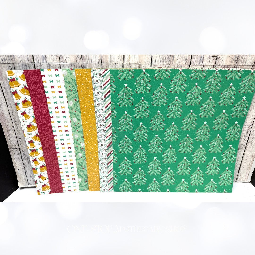 Stampin Up YEAR OF CHEER Presents & Pinecones Christmas 12x12 DSP Paper 