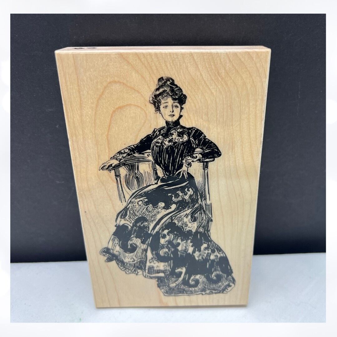 B-Line Design MRS WALKER Vintage Lady Woman Dress Rubber Stamp