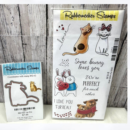 Rubbernecker FOR EACH OTHER Cats Dogs Animals Valentines Rubber Stamps Lot
