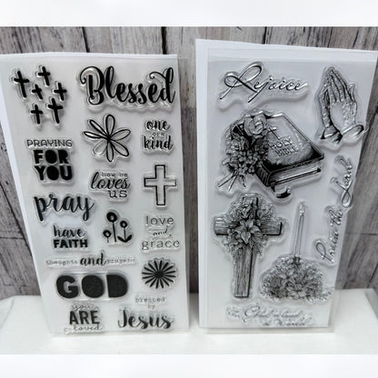 Inkadinkado Stampabilities BIBLE JOURNALING Religious Rubber Stamps Lot of 4