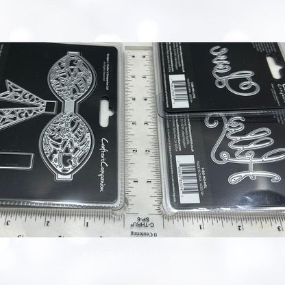 Crafters Companion Black & Gold ROYAL BOW Hello Love Dies Lot of 3