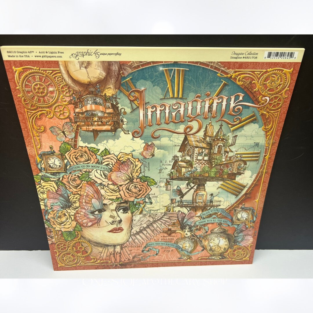 Graphic 45 IMAGINE Collection 12x12 Paper Cardstock Die Cuts Kit