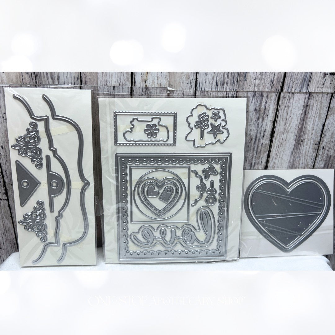 Crafters Companion BUTTERFLY HEARTS Love Borders Dies Lot
