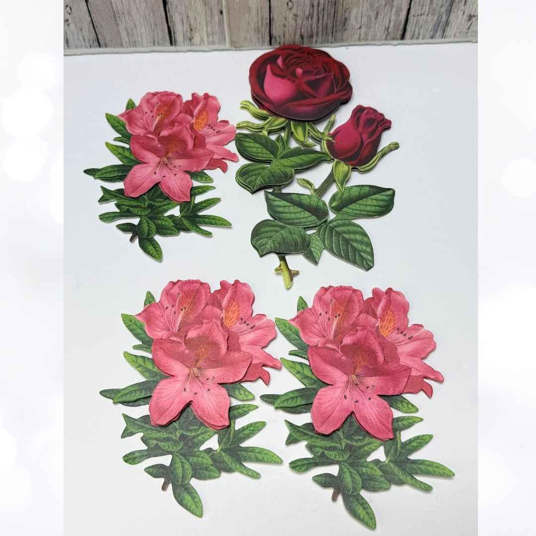 Anna Griffin FLORAL Flowers Die Cuts Embellishments Lot of 90