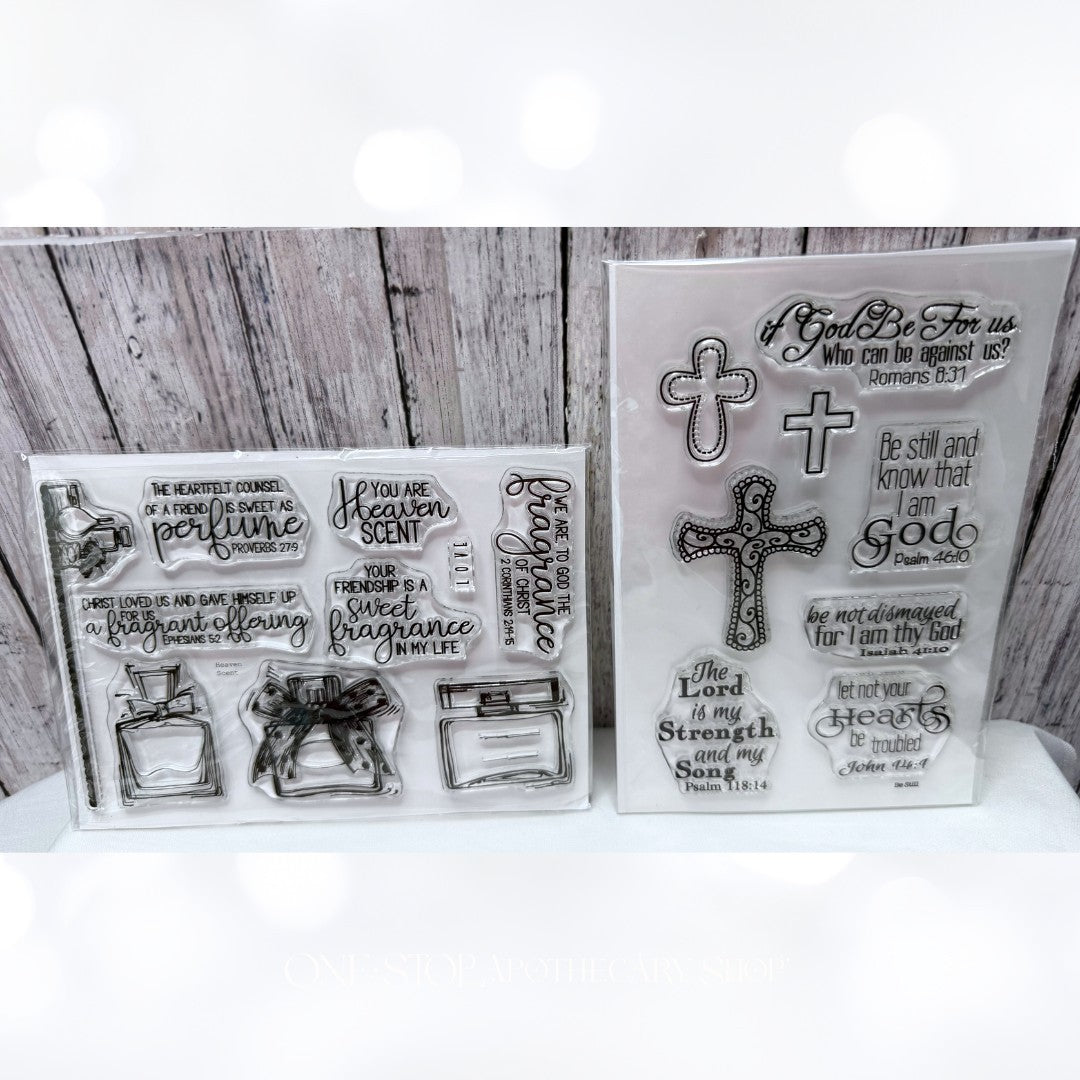 Maymay Made It BE STILL & HEAVEN SCENT Bible Journaling Rubber Stamps