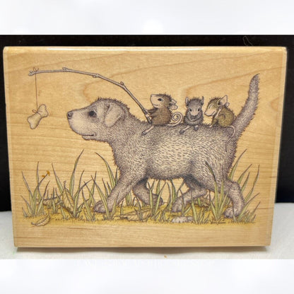 House Mouse ARE WE THERE YET Dog Mice Rubber Stamp