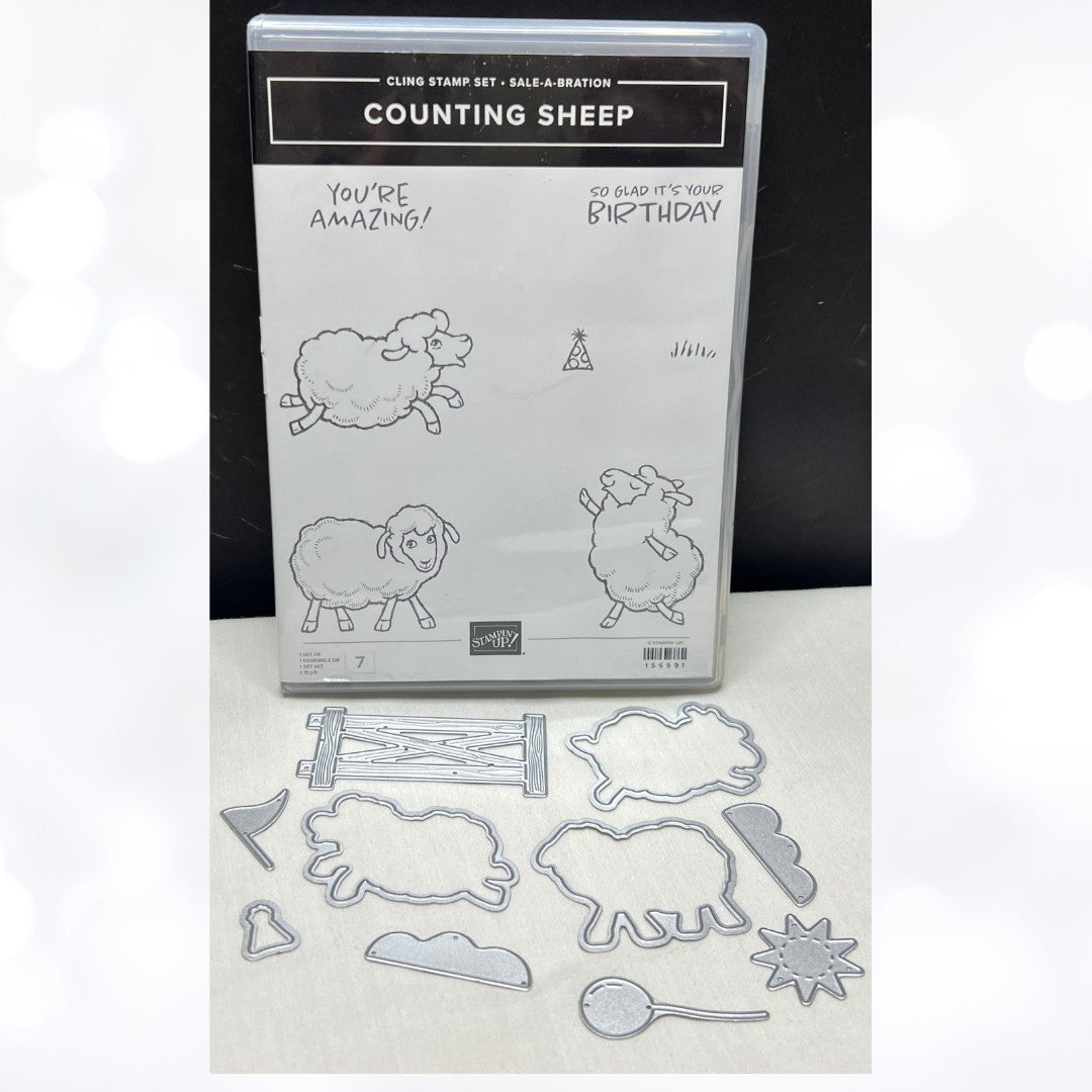 Stampin Up COUNTING SHEEP Animals Rubber Stamps Dies