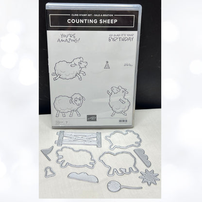 Stampin Up COUNTING SHEEP Animals Rubber Stamps Dies